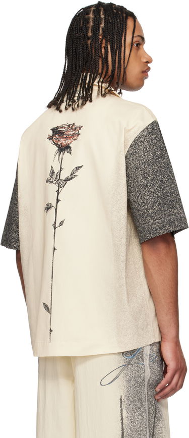 Paita Jean Paul Gaultier Jean Paul Gaultier 'The Multi-Tattoo' Print Bowling Shirt Beige | 25/34-U-CH098-D504-030030, 2