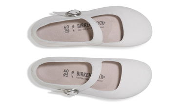 Tennarit ja kengät Birkenstock Tracy Nubuk Leather Regular Fit Mary Jane Buckle Flat Valkoinen | 1029772, 3