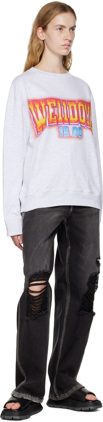 Villapaita We11done We11done Crewneck Sweatshirt with Graphic Print Harmaa | WD-TS3-22-765-U-GY, 3