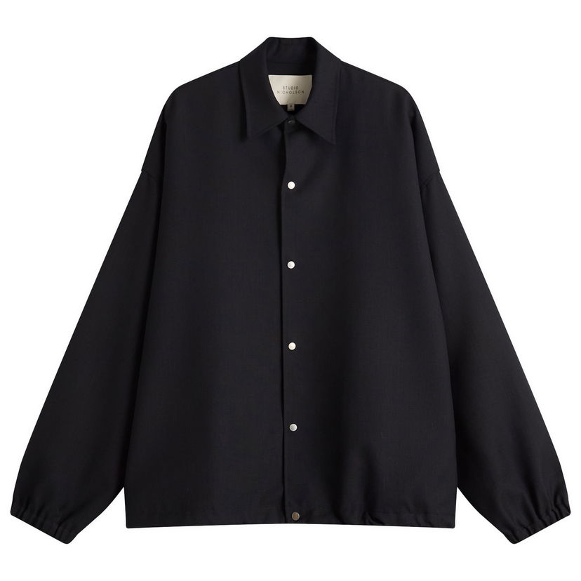 Takki Studio Nicholson Studio Nicholson Wool Coach Jacket, Size Large Musta | SPHERESNM-1149-DKN