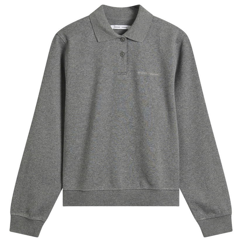 Poolopaita Samsoe Samsoe Sadory Long Sleeve Polo Top Harmaa | F25400107-CLR001804