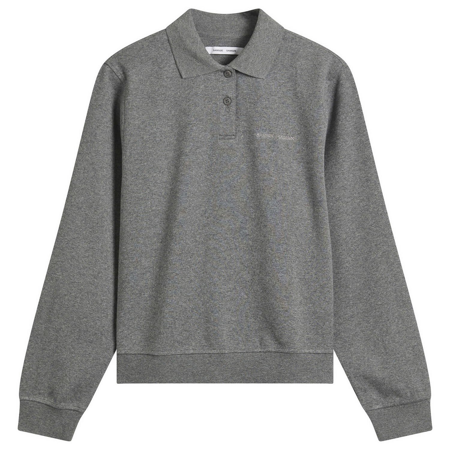 Poolopaita Samsoe Samsoe Sadory Long Sleeve Polo Top Harmaa | F25400107-CLR001804, 0