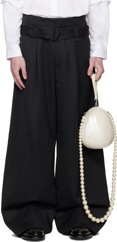 Housut Simone Rocha Simone Rocha Wide Leg Multi Belt Loop Trousers Musta | 4159 1217, 0