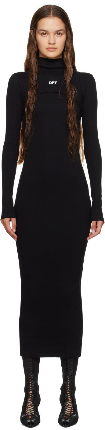 Mekko Off-White Black Off Stamp Maxi Dress Musta | OWDB495F23JER0011001