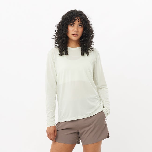 T-paita Salomon Shakeout Core Long Sleeve T-Shirt Valkoinen | LC2476800