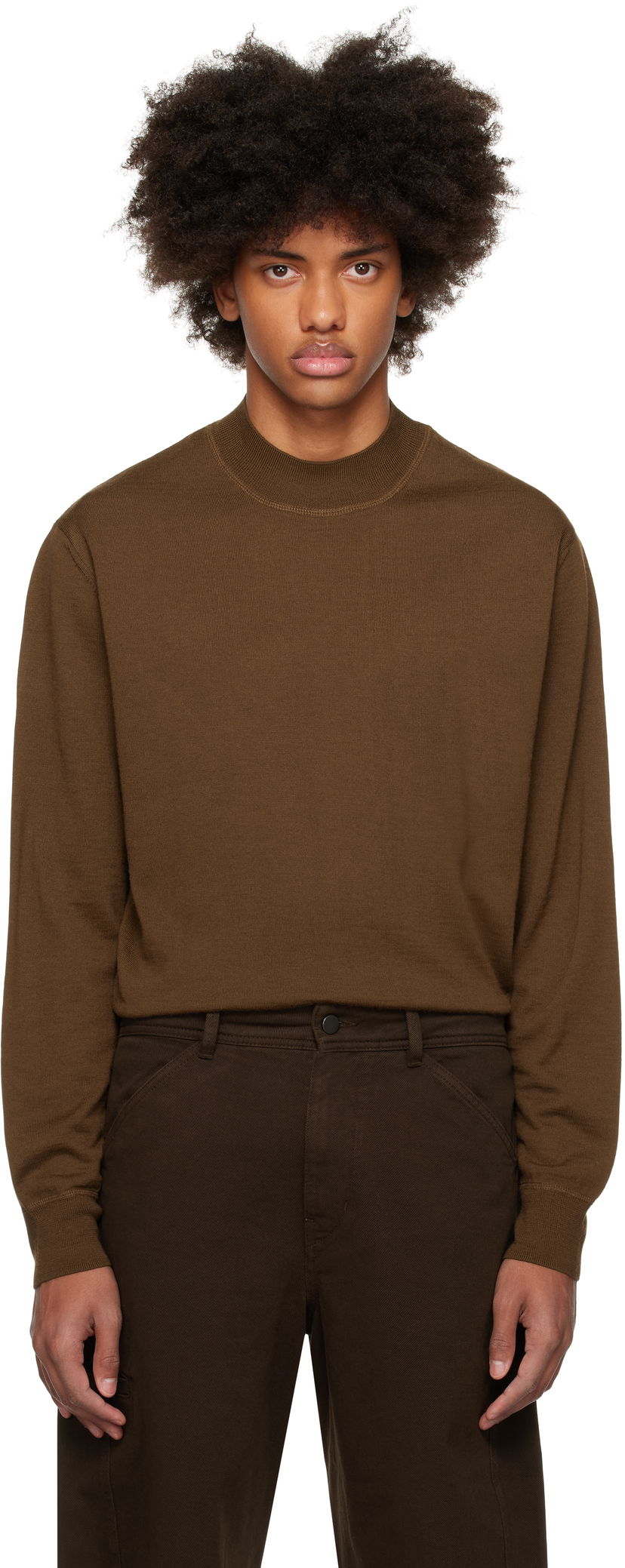 Villapaita LEMAIRE Mock Neck Sweater Ruskea | TO1321 LK087