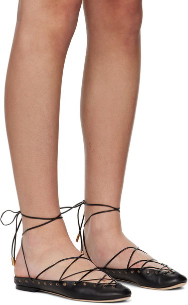Tennarit ja kengät CHLOÉ Chloé 'Chloé' Ghillies Ballerina Flats Musta | CHC25U10BRI, 3