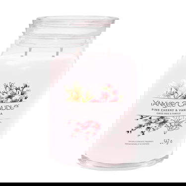 Kynttilät Yankee Candle Signature Large Jar 2 Wicks Pink Cherry & Vanilla Vaaleanpunainen | 40493, 1