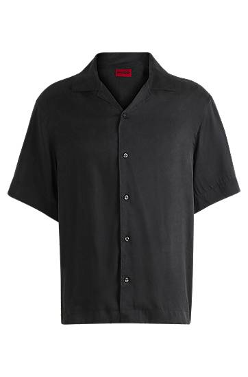 Paita BOSS Loose-Fit Twill Shirt Musta | 50539342