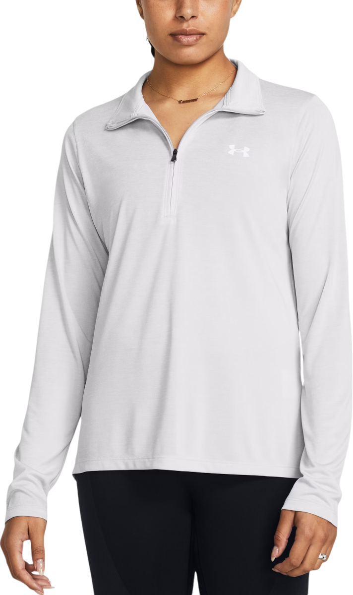 T-paita Under Armour Long Sleeve Quarter-Zip Tech Twist Performance Top Valkoinen | 1384225-014