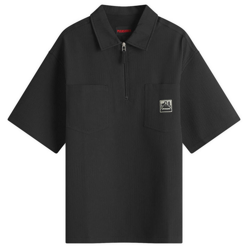 Poolopaita Pleasures Electron Half Zip Shirt Musta | P25SP023-BLK