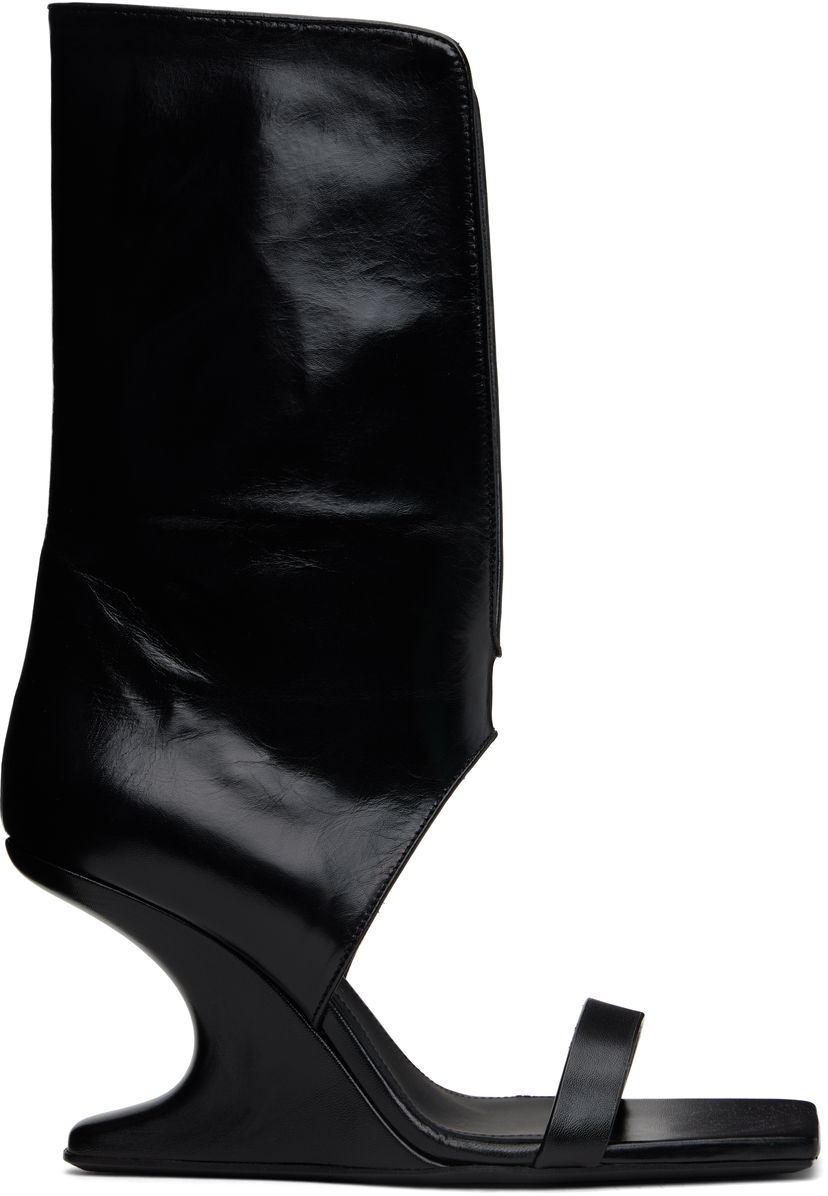 Tennarit ja kengät Rick Owens Rick Owens Hollywood Winged Cantilever Heeled Sandals Musta | RP01E7853 LGT