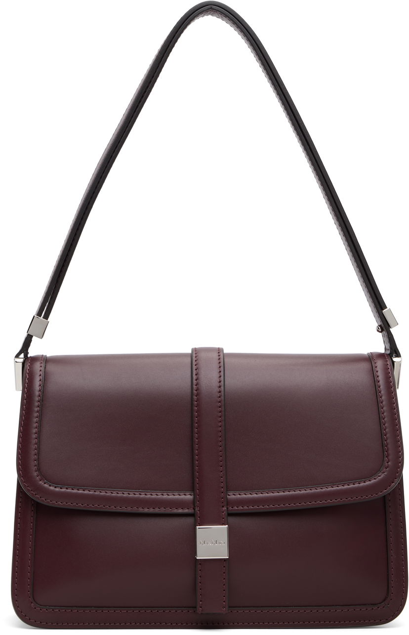 Olkalaukku Max Mara Bianca Leather Shoulder Bag Burgundia | 2524516172600
