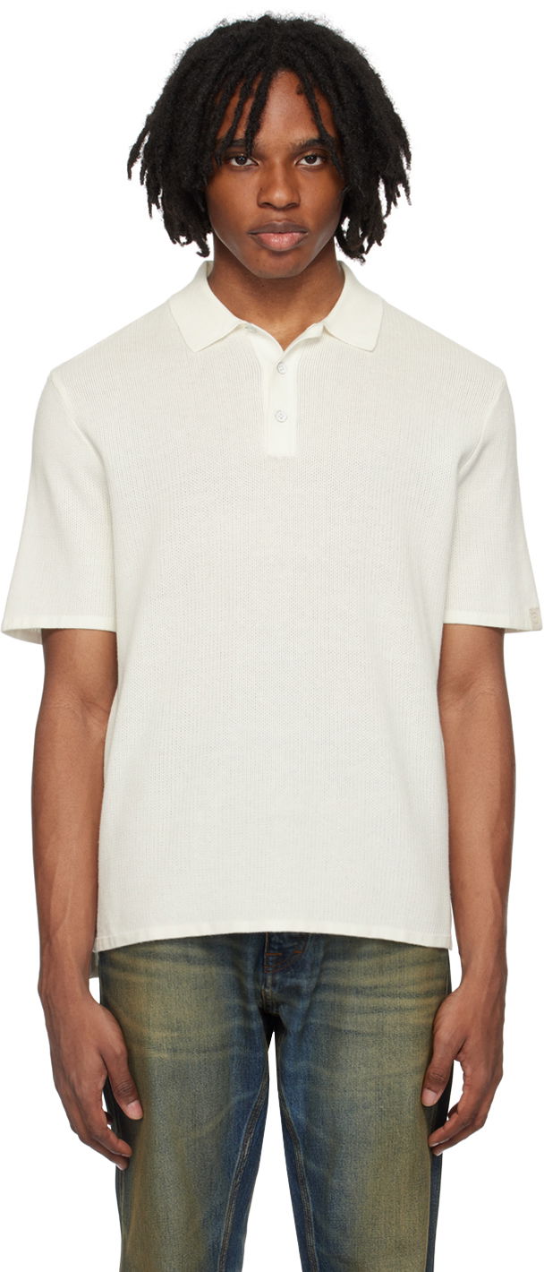 Poolopaita rag & bone Rag & Bone Harvey Knit Polo Valkoinen | MBS22HS019UC19