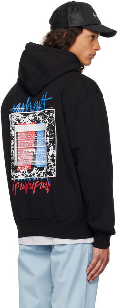Huppari Carhartt WIP Stereo Script Black Hoodie Musta | I033624, 2