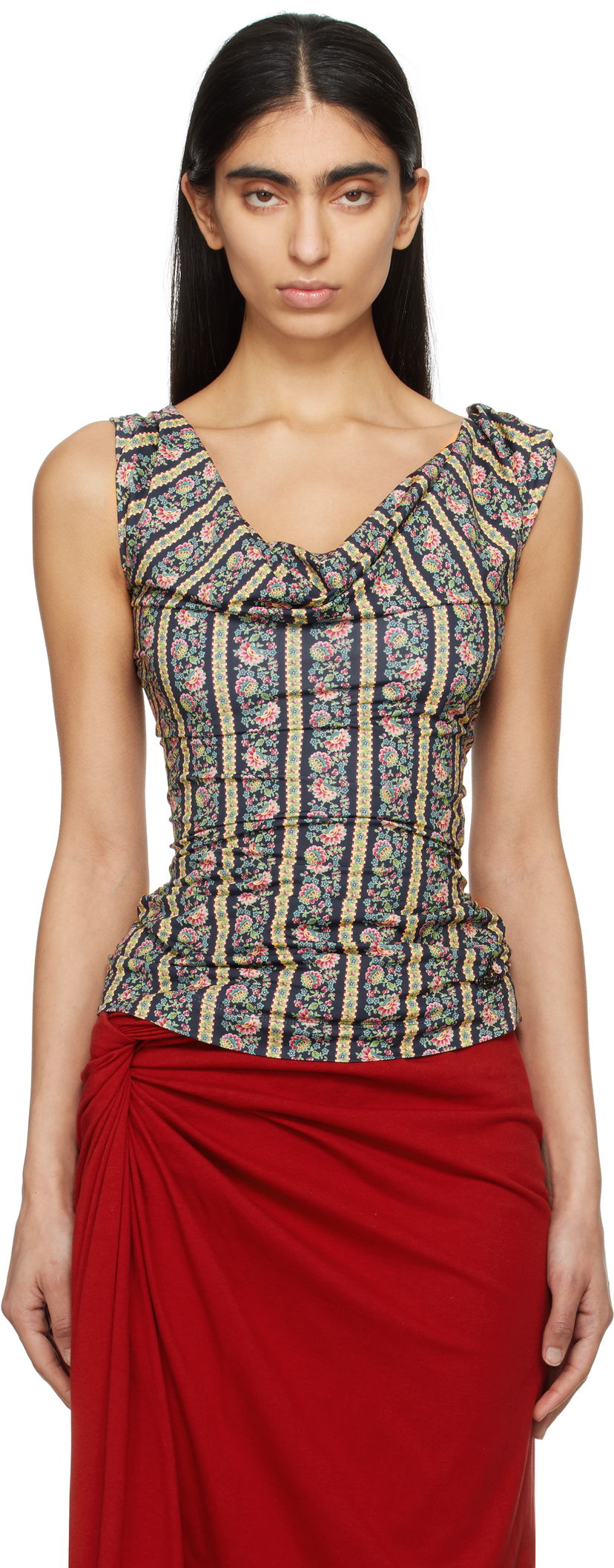 Tankkitoppi Vivienne Westwood Vivienne Westwood Ginnie Floral Jersey Sleeveless Top Musta | 16030007-J008A-