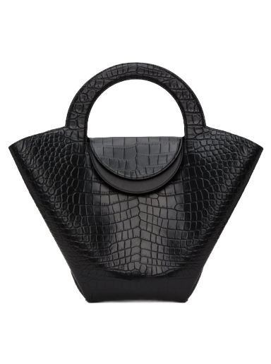 Kangaskassi Bottega Veneta Croc Top Handle Tote Bag Musta | 658516 VA450