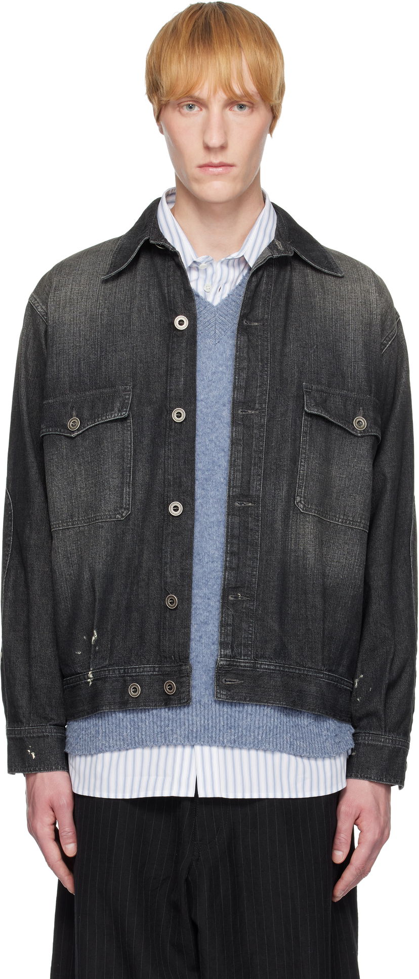 Takki Maison Margiela Maison Margiela Distressed Denim Jacket Musta | S50AM0649 M30025