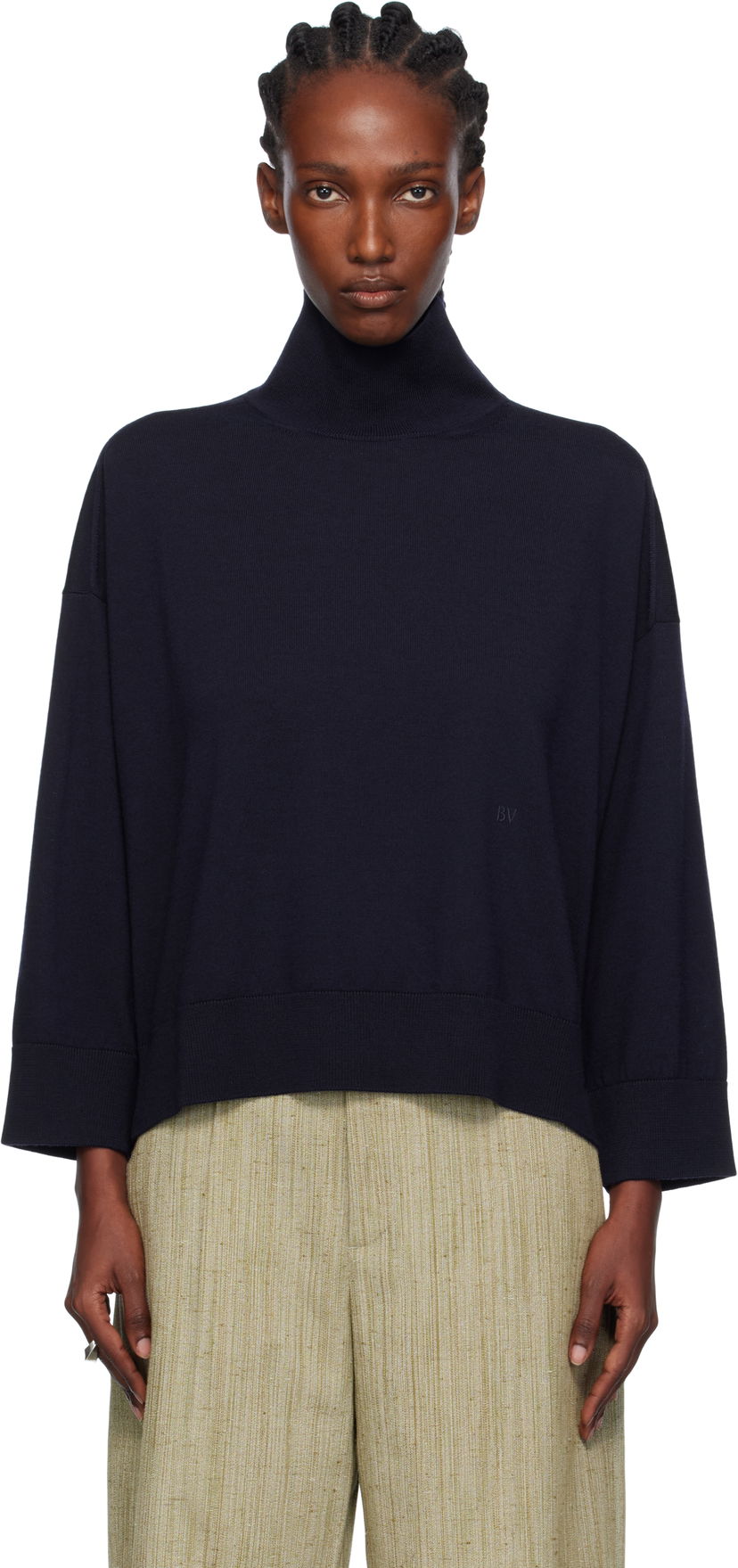 Villapaita Bottega Veneta Bottega Veneta Classic Wool Turtleneck Tummansininen | 753815 V37J0