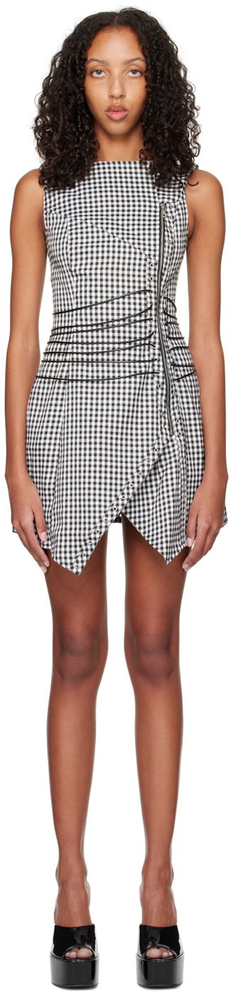 Mekko Miaou Miaou Work Capsule Celestial Gingham Mini Dress Musta | 5024GINOND