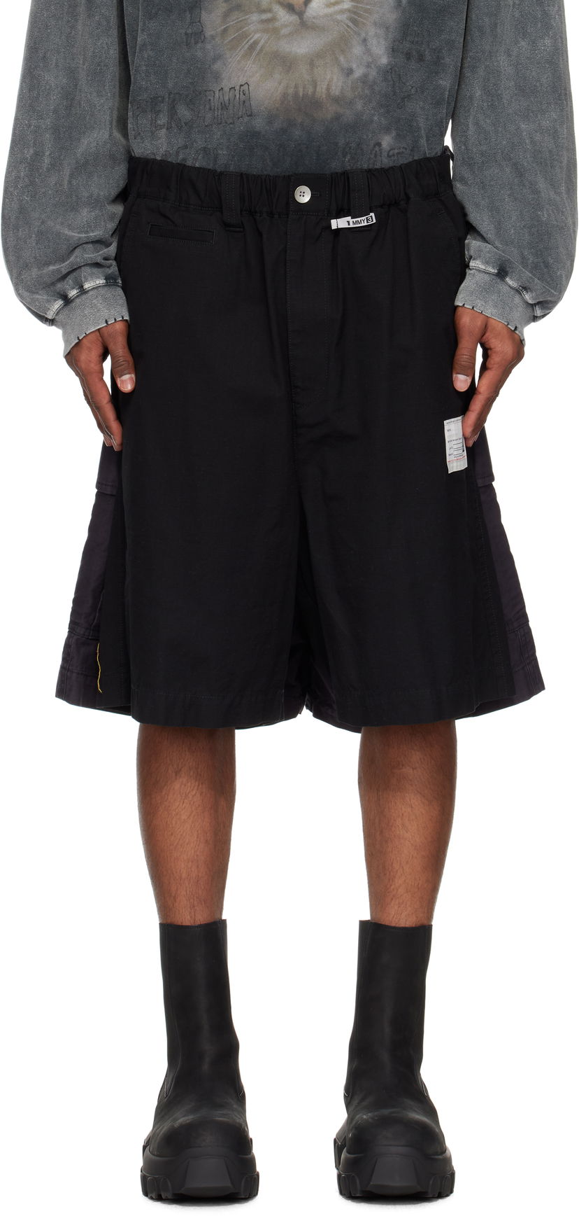 Shortsit Maison MIHARA YASUHIRO MIHARA YASUHIRO Four Legs Shorts Musta | A14PT042