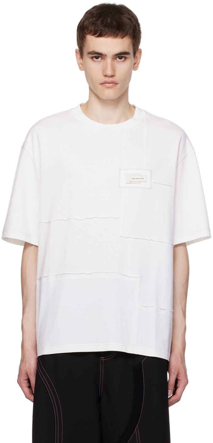 T-paita Feng Chen Wang Feng Chen Wang Paneled T-Shirt Valkoinen | FMF16TS03