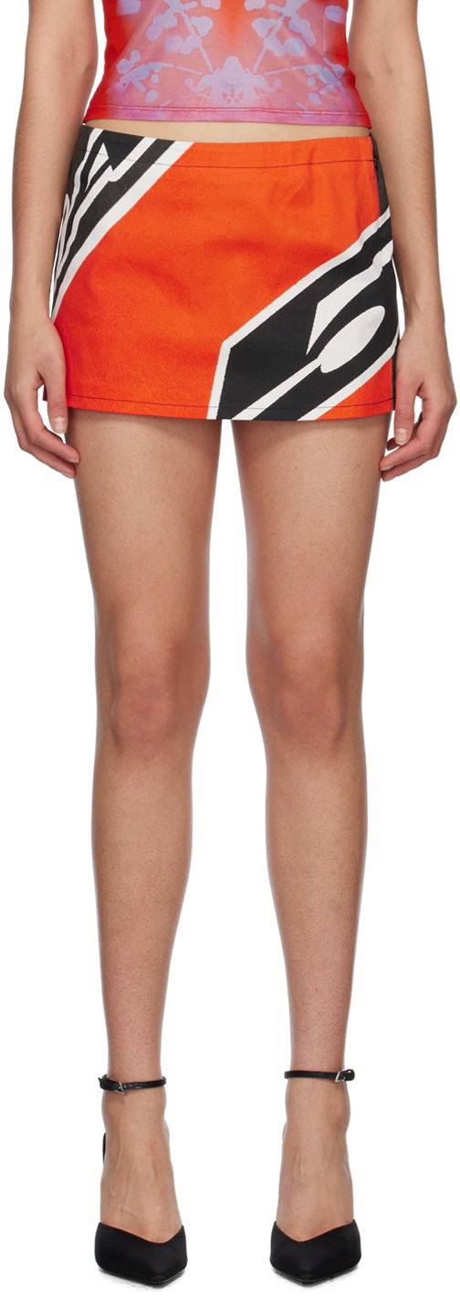 Hame Miaou Miaou Fig Print Miniskirt Punainen | 4016SCROM
