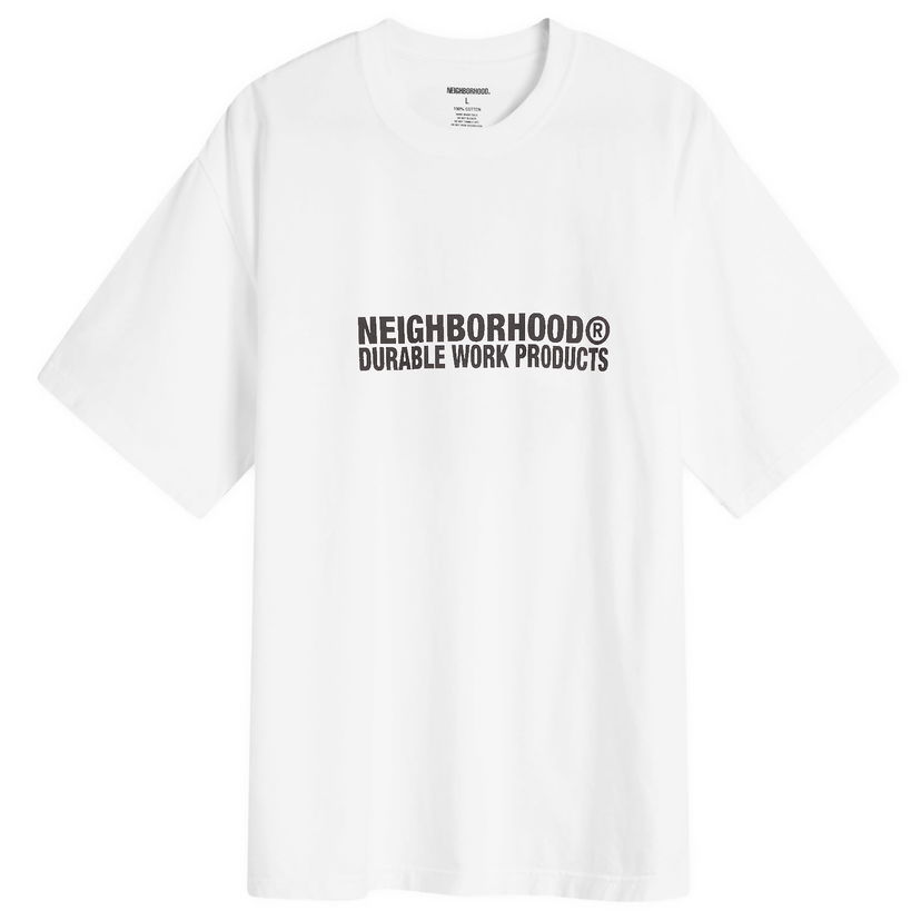 T-paita Neighborhood Men's Sheltech Logo T-Shirt, Size Large Valkoinen | 251BWNH-CSM02-WHT