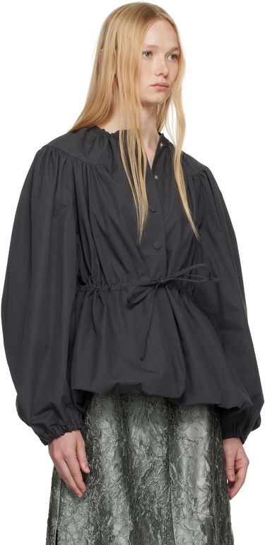 Paita Dries Van Noten Dries Van Noten Drawstring Peplum Top Musta | 251-010501-1449, 1