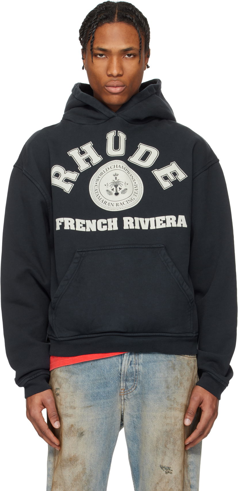 Huppari Rhude Rhude 'French Riviera' Graphic Hoodie Musta | RHPS25HO04012