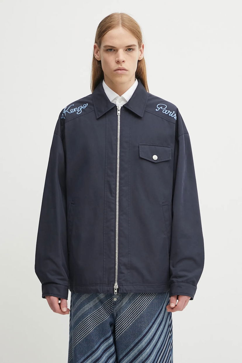 Takki KENZO Kenzo Chainstitch Coach Jacket Tummansininen | FF65BL0659OI