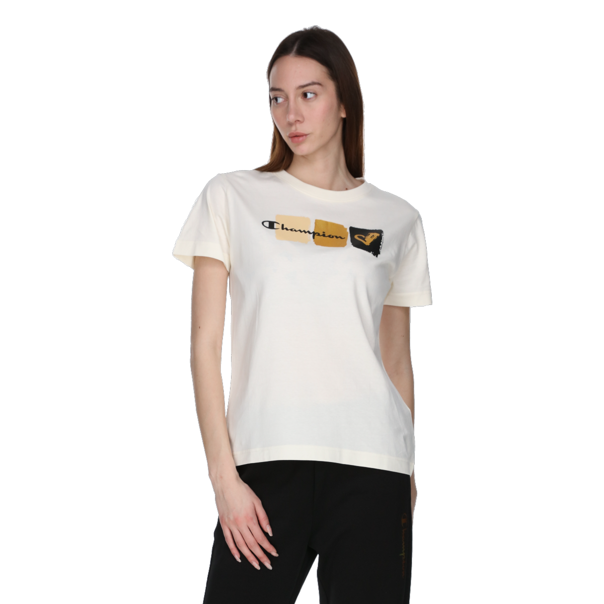 T-paita Champion Color Block Graphic Crewneck T-Shirt Valkoinen | 118296-WW011, 0
