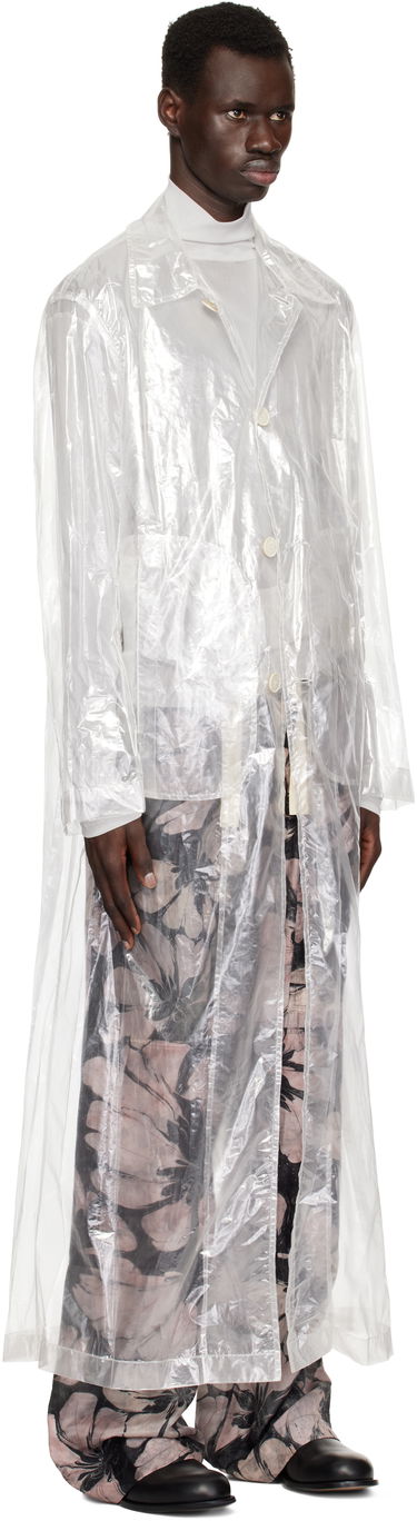 Sadetakki Dries Van Noten Dries Van Noten Transparent Nylon Long Coat Valkoinen | 251-020213-1257, 1