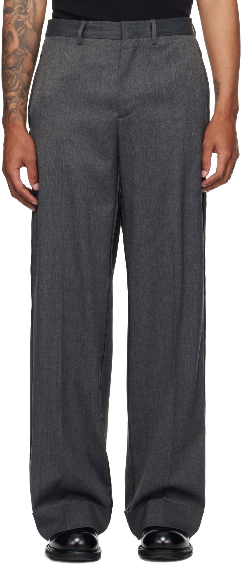 Housut Maison Margiela MM6 Maison Margiela Rolled Cuff Trousers Harmaa | SH0KA0047 S47848