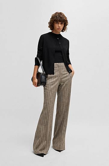 Villapaita BOSS Merino Wool Button Cardigan Musta | 50492552, 1