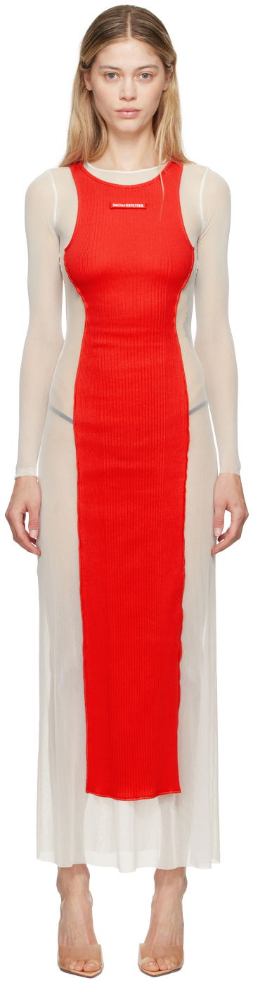 Mekko Jean Paul Gaultier 'The Long Petit Grand' Maxi Dress Punainen | 24/30-F-RO191B-T001-0130