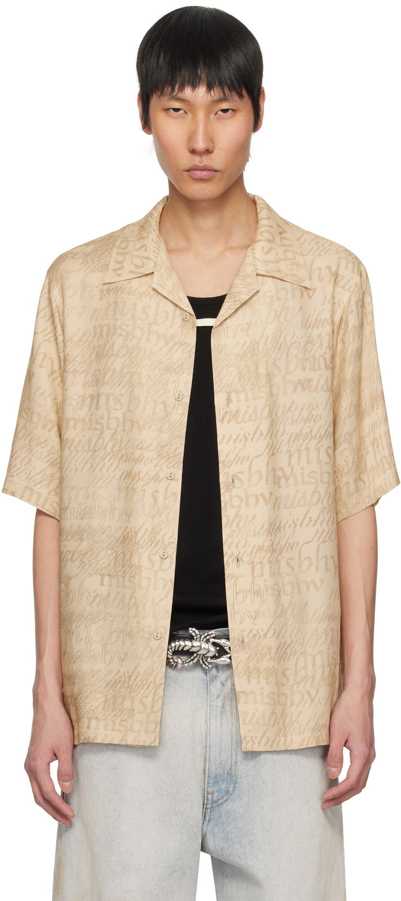 Paita MISBHV MISBHV All Over Print Viscose Shirt Beige | 250M132