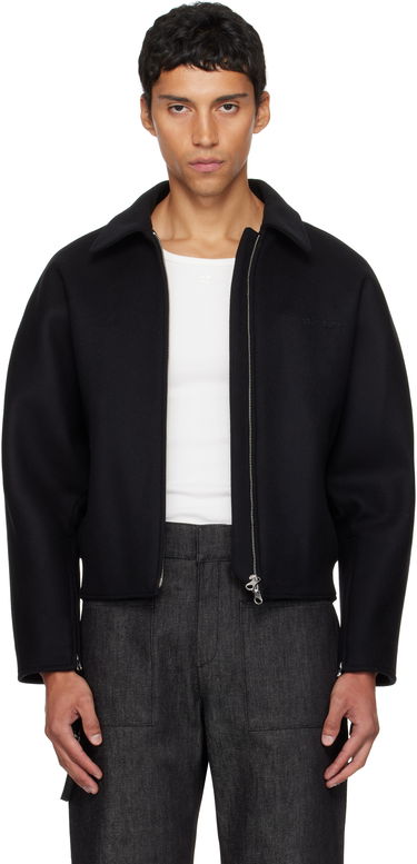 Bomber-takki Courrèges Courrèges Embroidered Wool Bomber Jacket Musta | 325CBL308WO0118, 0