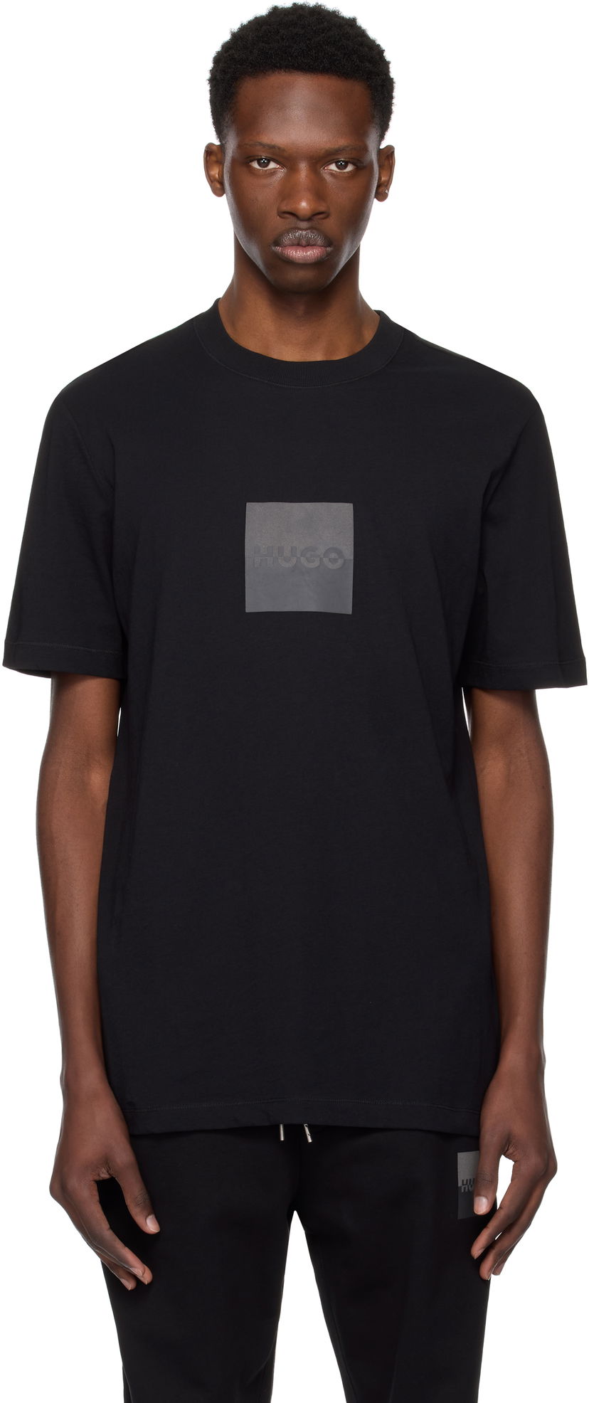 T-paita BOSS Hugo Cotton Jersey Split Logo T-Shirt Musta | 50542784