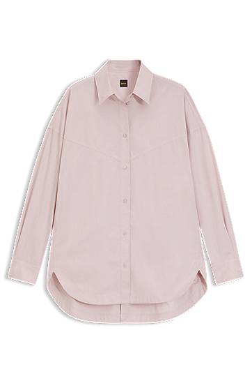 Paita BOSS Oversized Cotton Poplin Blouse Vaaleanpunainen | 50543546