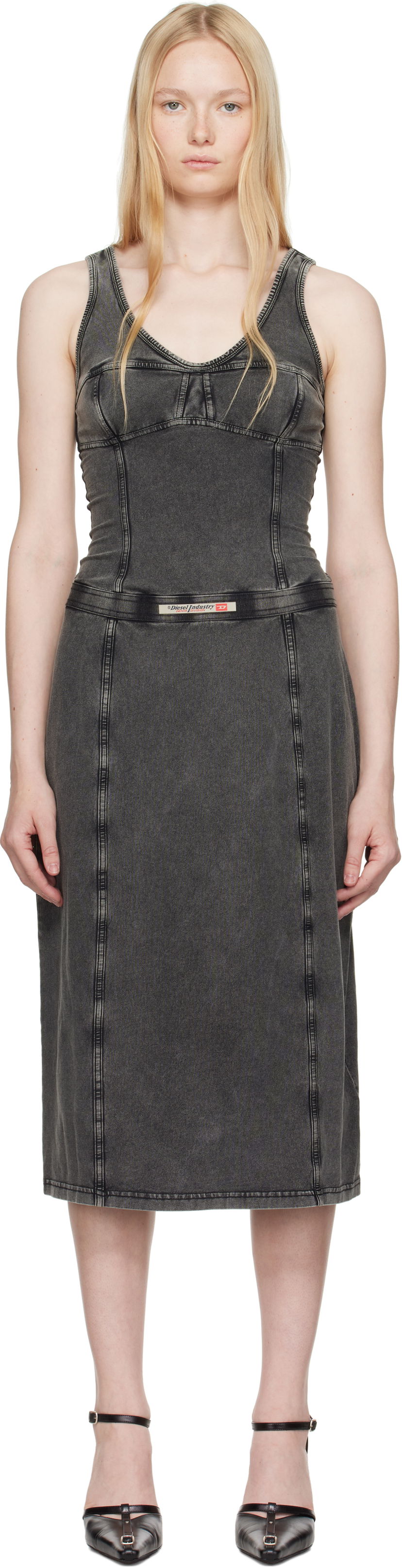 Mekko Diesel Diesel D-Inny Midi Dress Harmaa | A16591 0NJBJ