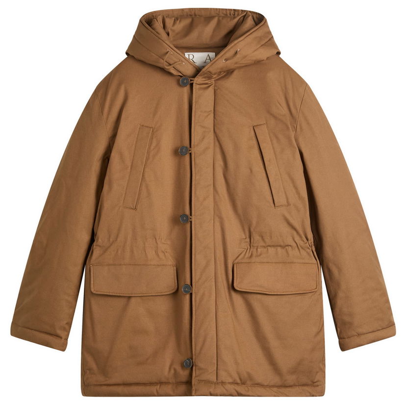 Parka Ranra Ranra Neve Canvas Cotton Parka Jacket, Size Large Ruskea | AMFW25OW01689-C725
