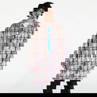 A BATHING APE Logo Check Pattern Long Coat Beige