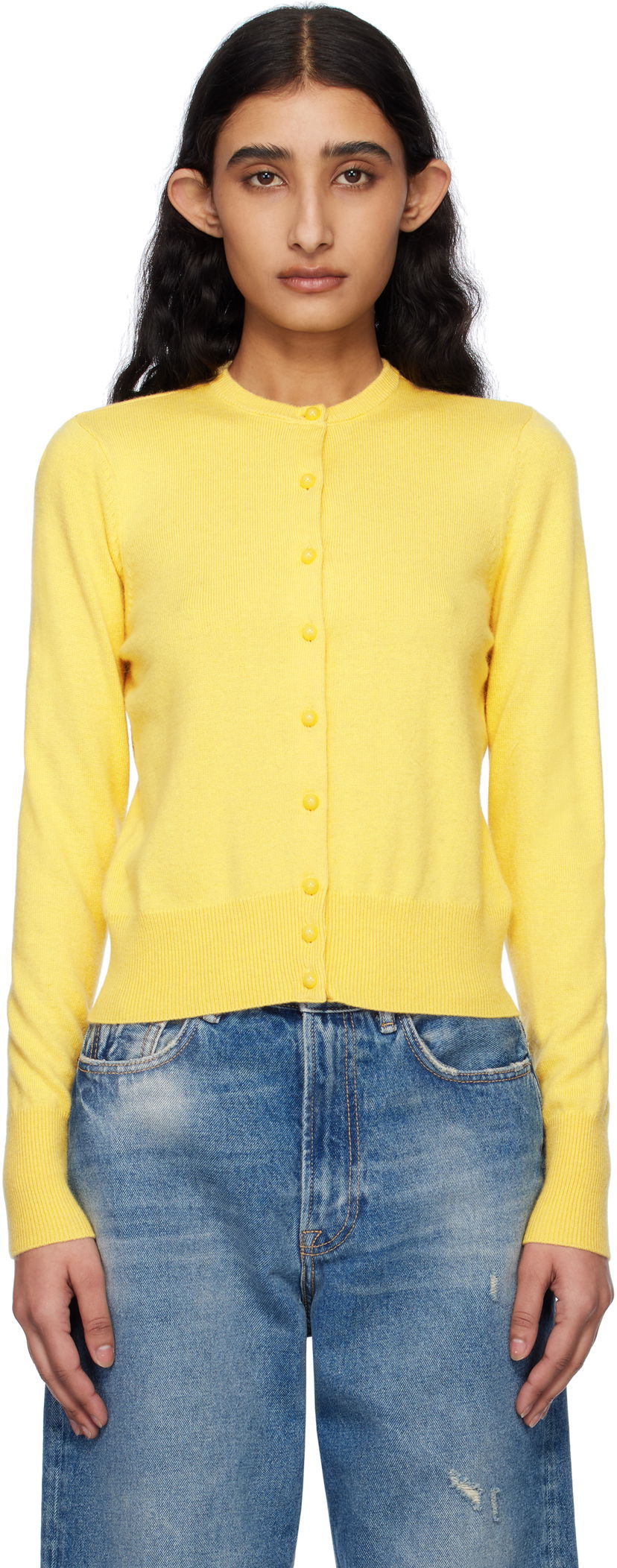 Villapaita GUIZIO Guizio Emelie Cropped Cardigan Keltainen | S25106S047