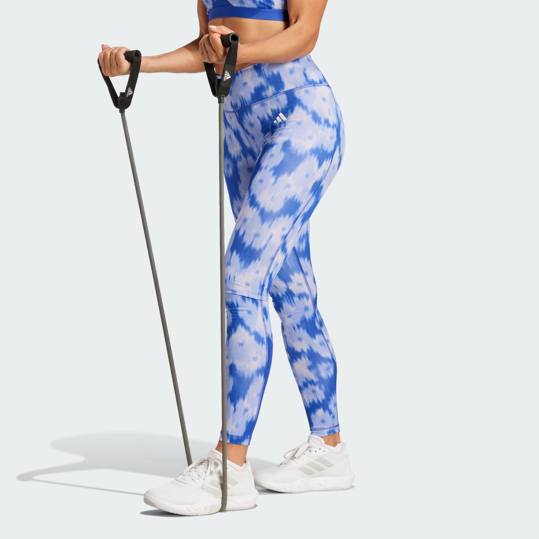 Leggingsit adidas Performance Essentials Allover Print Tie-Dye Leggings Sininen | JF3169, 0