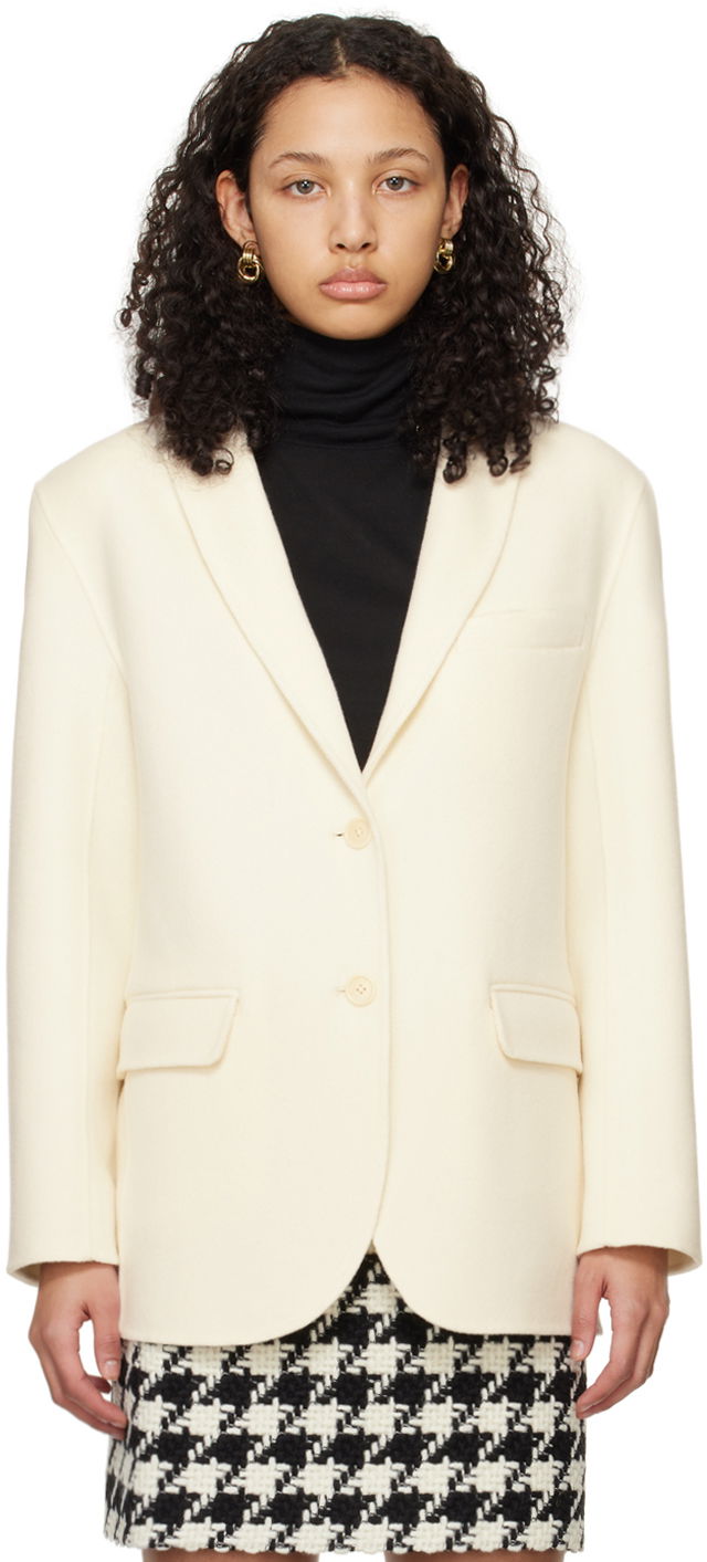 Takki Anine Bing Anine Bing Women's Quinn Single-Breasted Blazer Valkoinen | A-01-7073-150