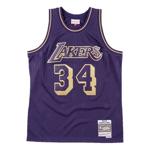 Jersey Mitchell & Ness Mitchell & Ness Lakers #34 Hardwood Classics Swingman Jersey Violetti | SMJYBW19065-LALPURP97SON
