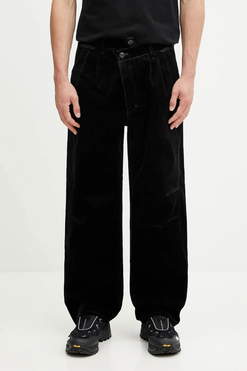 Housut Andersson Bell Andersson Bell Crossover Carpenter Wide-Leg Velour Pants Musta | apa835m
