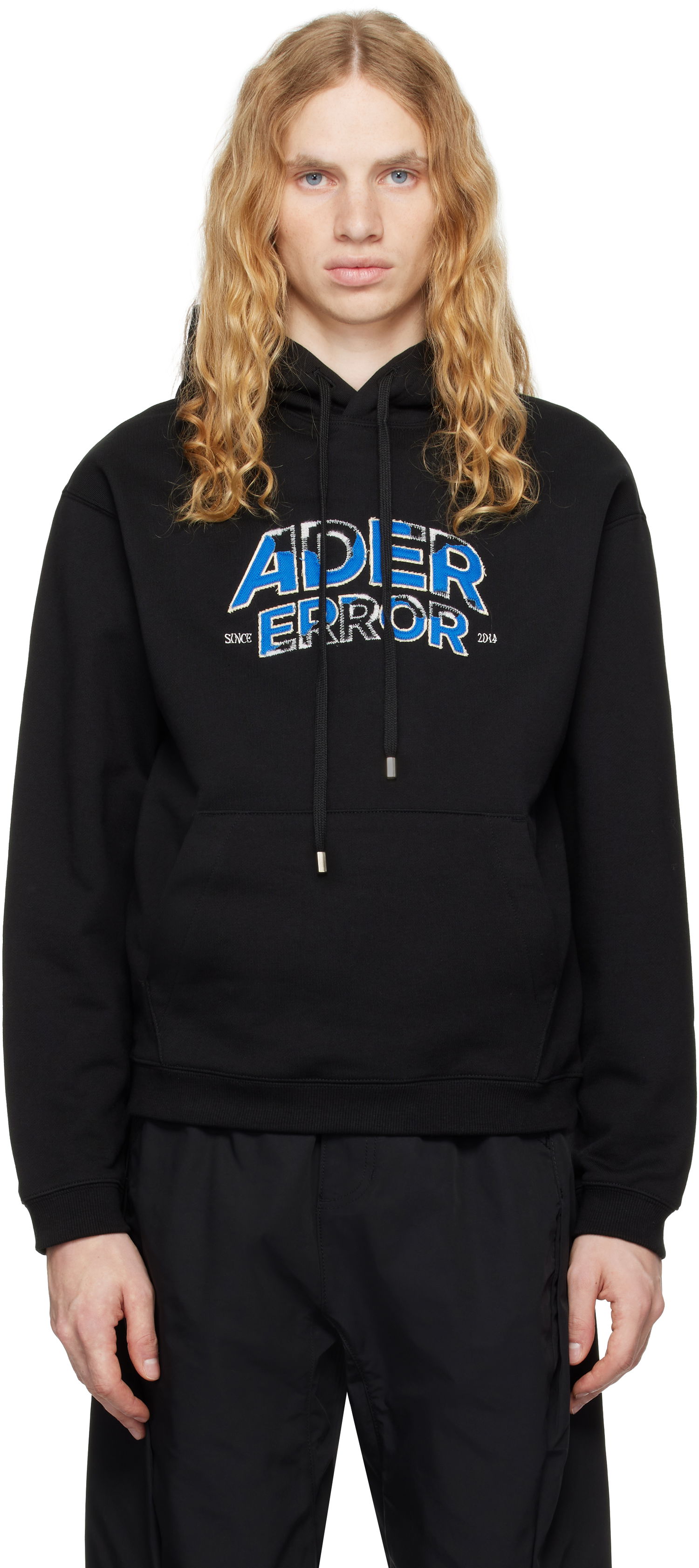 Huppari ADER ERROR Distressed Logo Graphic Print Hoodie Musta | BN25FYHD0101BK, 0