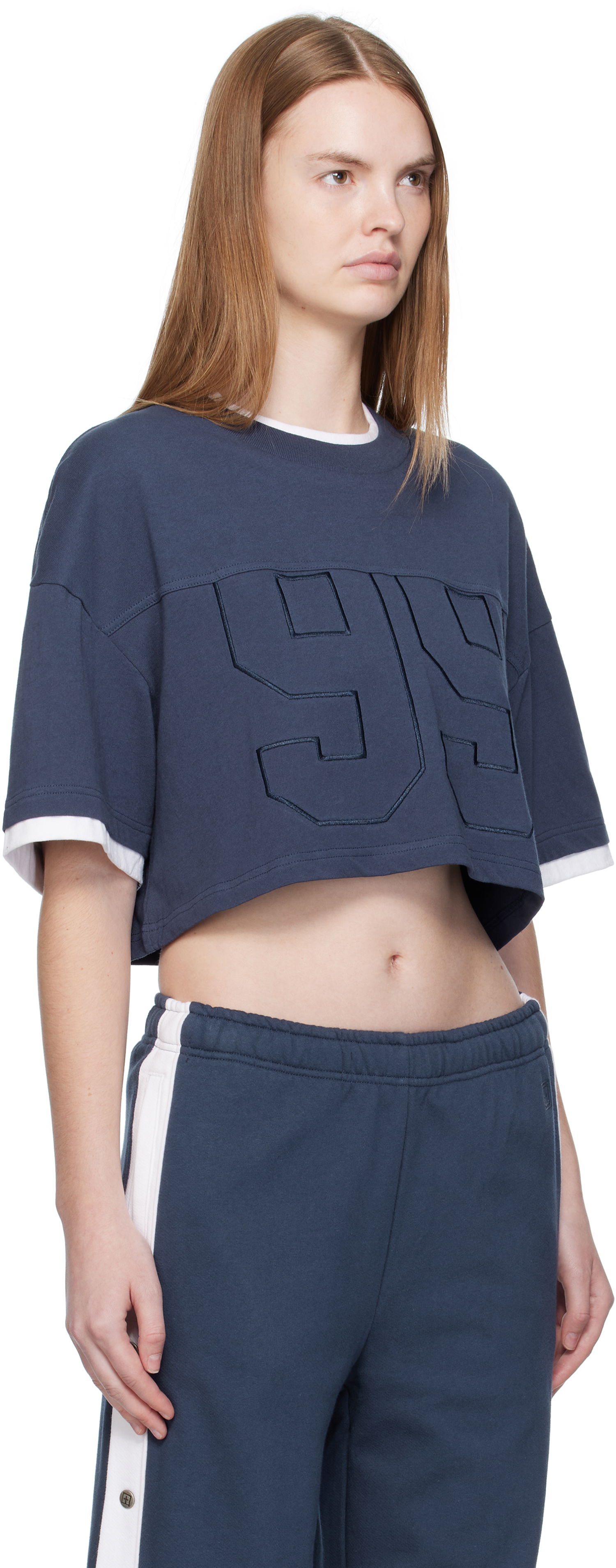 Crop top Ksubi Ksubi '99' Boyfriend Cropped T-Shirt Tummansininen | WFA25TE001, 1